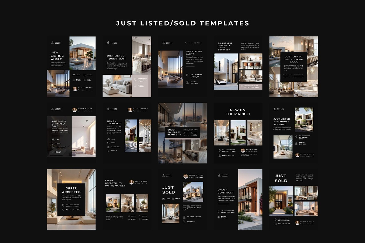 Just Listed Real Estate Templates, a Social Media Template by Instprofi | Studio Estimo (Photo 2 of 8)