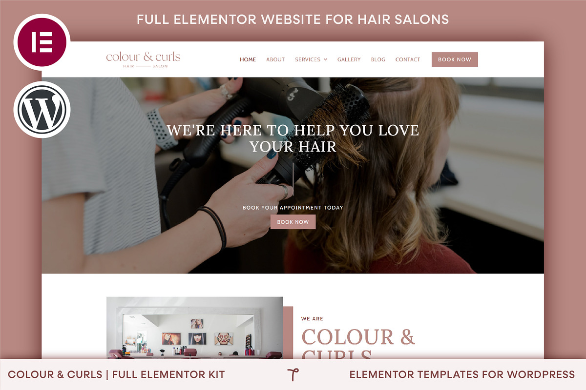 Hair Elementor Template | WordPress, a WordPress Template by Templatez.Co (Photo 1 of 7)