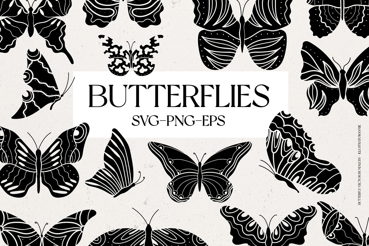 Butterfly Clipart Bundle, an Object Illustration by IllustratorAnnie (Photo 1 of 6)
