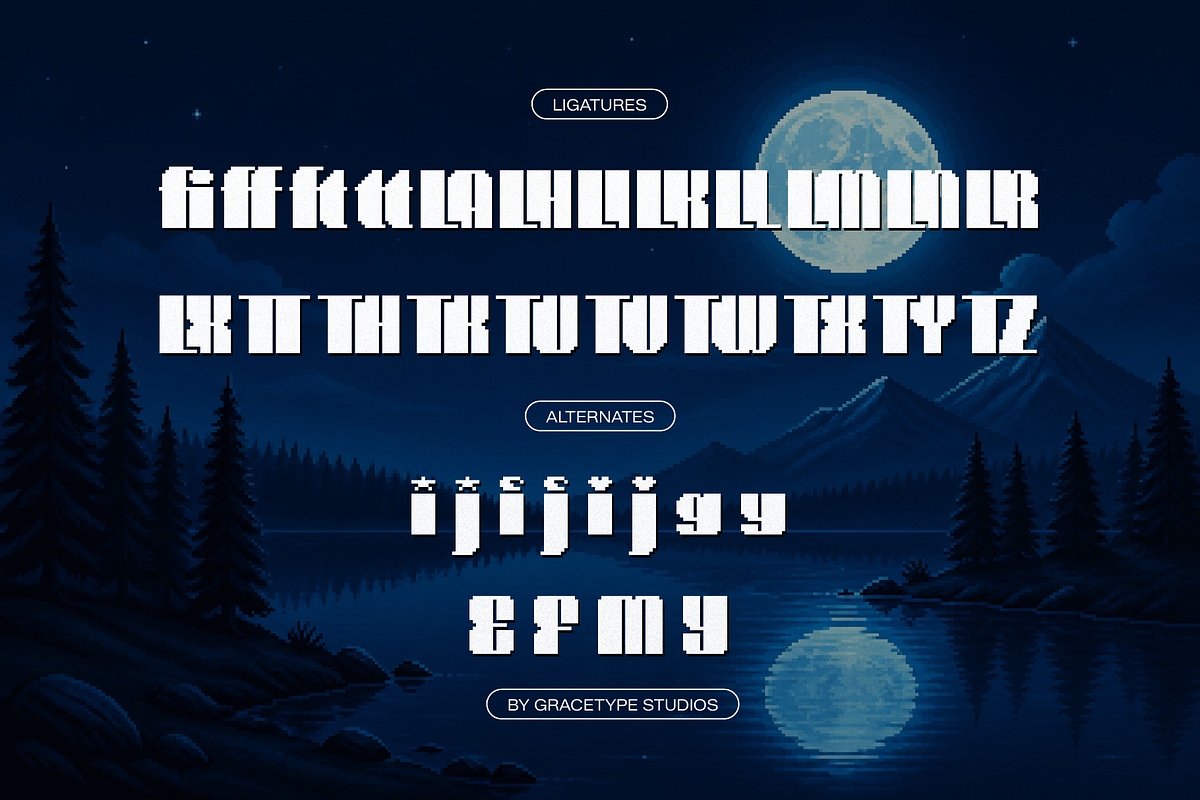 Lumina Lullaby | Pixelated Font, a Sans Serif Font by gracetype_studio (Photo 12 of 12)