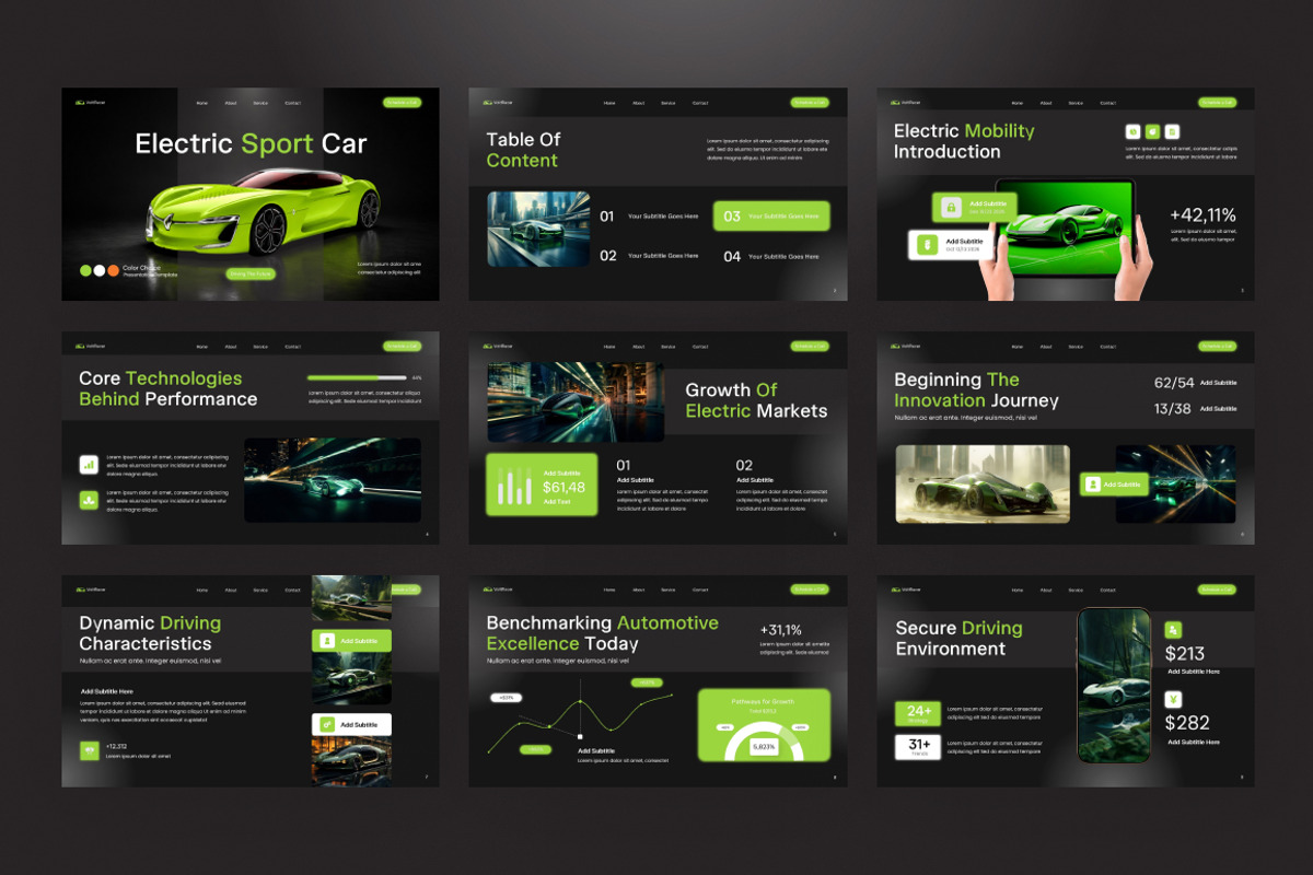 Electric Sport Car PowerPoint, a Presentation Template by Loin Studio (Photo 3 of 4)