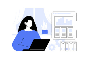 Analyzing data abstract concept, a Technology Illustration by Visual Generation
