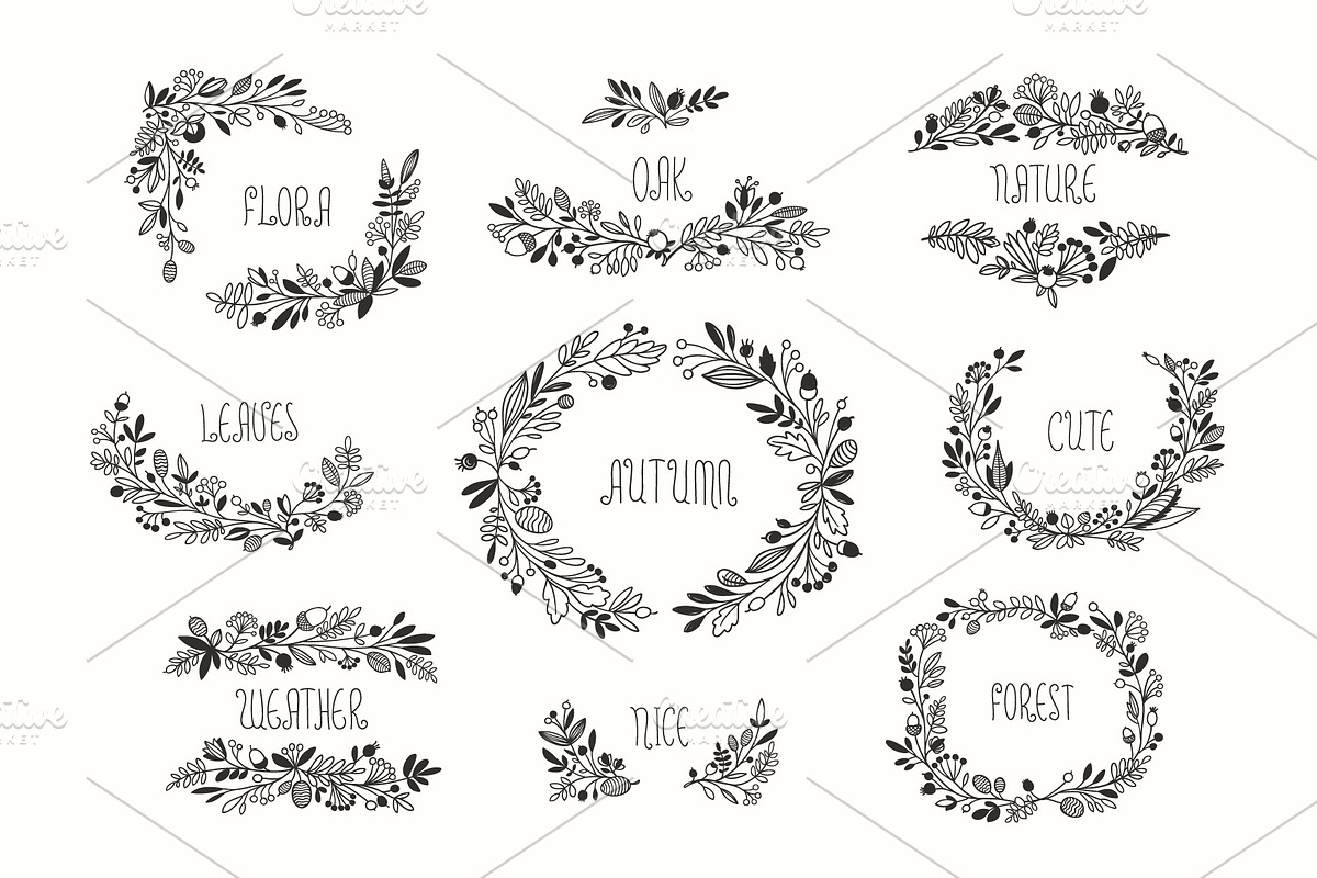 Autumn Floral Vector Drawings, a Decorative Illustration by Adiemus (Photo 4 of 6)