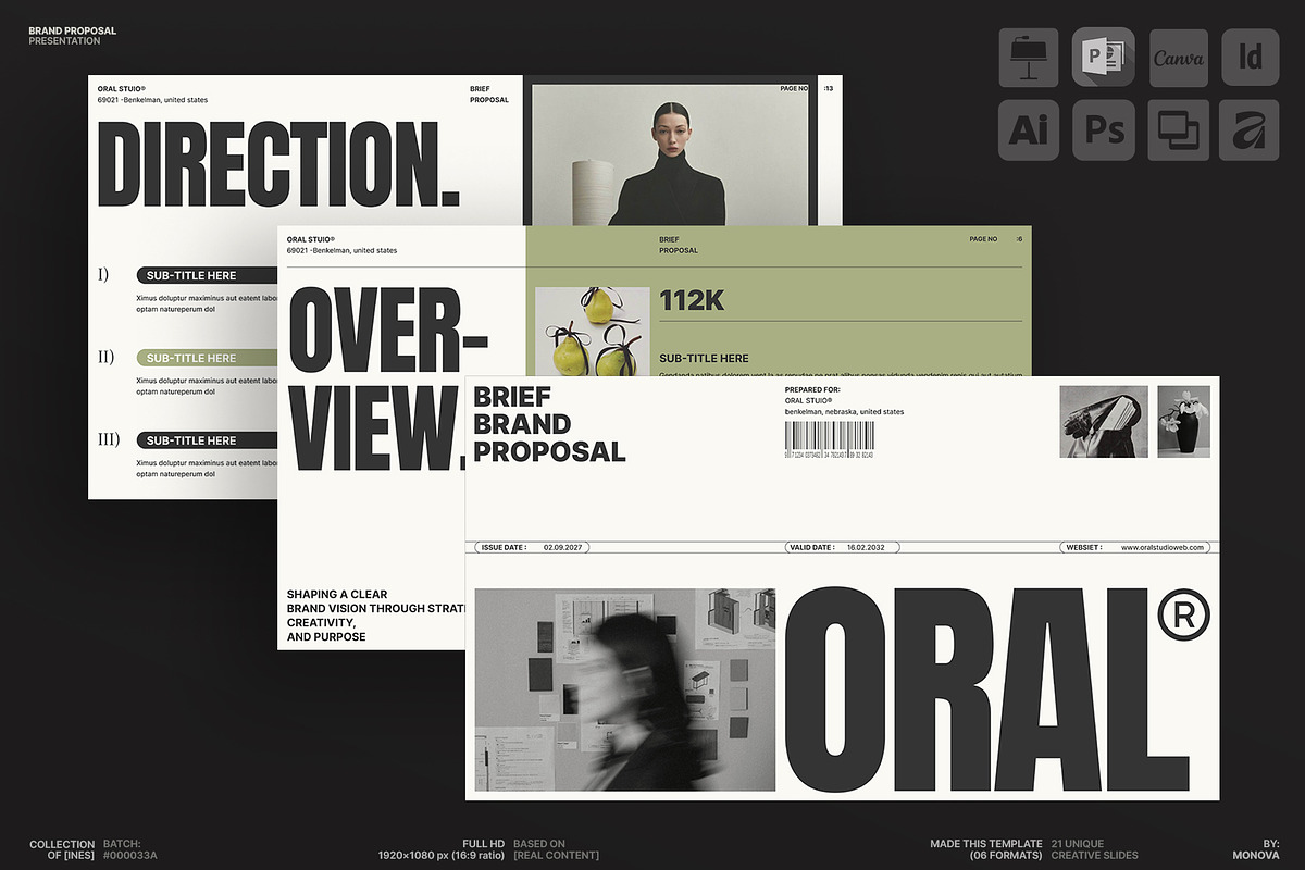 Brand Proposal Presentation Template, a Presentation Template by Studio Monova (Photo 1 of 15)