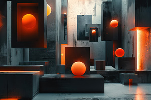Vibrant geometric shapes with a cosm, a Photo by LOGOCREATIVE