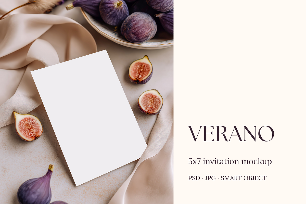Mediterranean Fig Invitation Mockup, a Product Mockup by Serenefeeling (Photo 1 of 6)