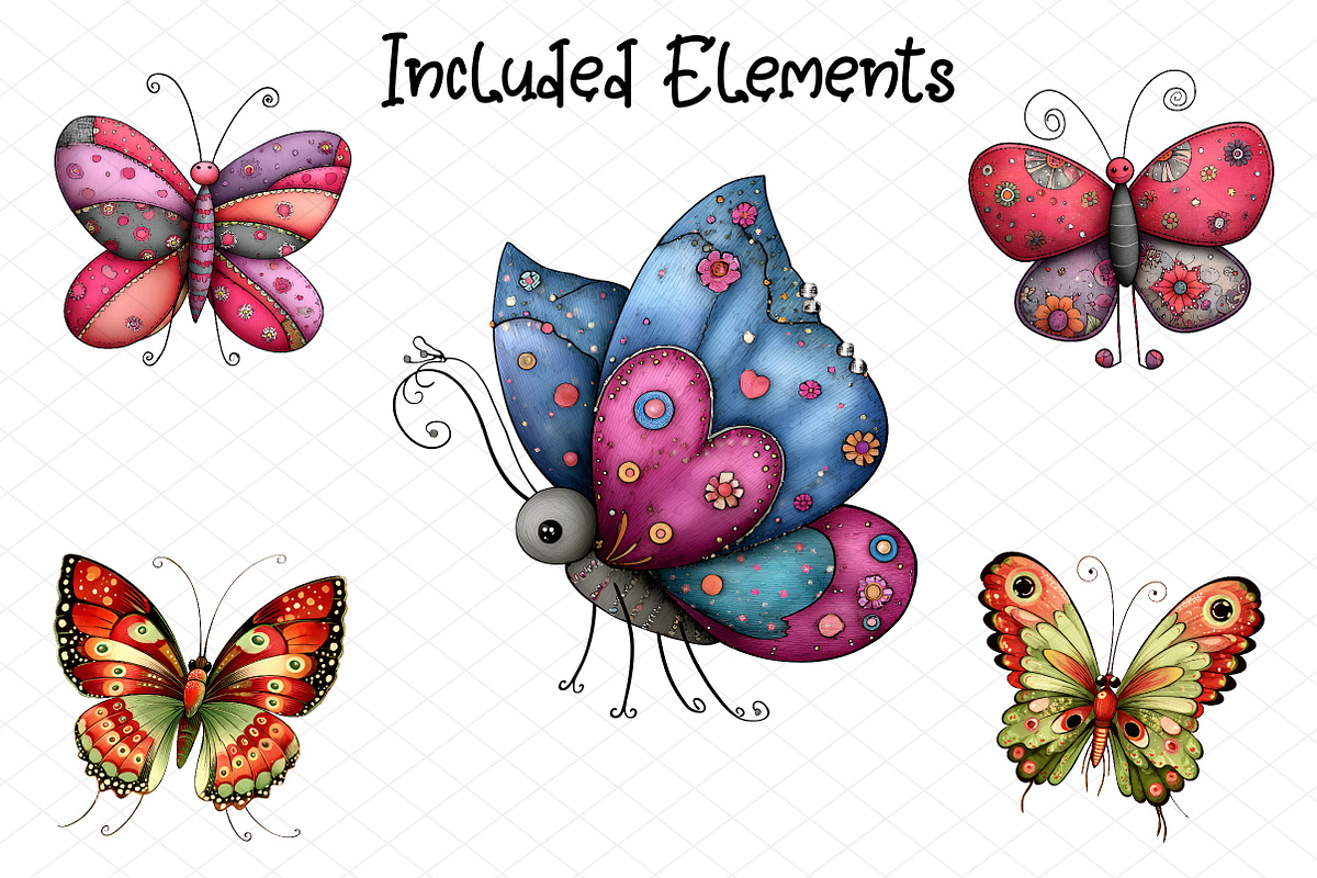 Watercolor Butterfly Clipart Bundle, an Illustration by cherrydesign (Photo 2 of 4)