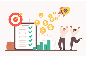 Business project done team, a Person Illustration by Lemberg Vector