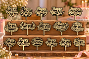 Birthday Cake Topper Laser Cut SVG, an Object Graphic by DreamCafeArt (Thumbnail 2 of 6)