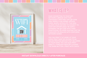 Pastel WiFi QR Code Sign