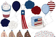 4th of July Dark Clipart, a Decorative Illustration by GlamArtZhanna (Thumbnail 4 of 4)