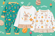 Cute Easter Bunny Clipart & Patterns, a Seasonal Illustration by Ejevyaka (Thumbnail 5 of 9)