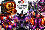 Vibrant Halloween Boots Clipart V2, an Illustration by ThatsDesignArt (Thumbnail 1 of 10)