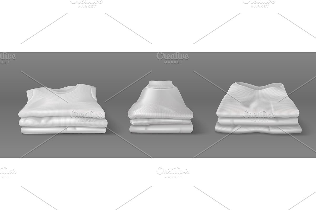 Stacks of clean white clothes, an Object Illustration by art PVP - market