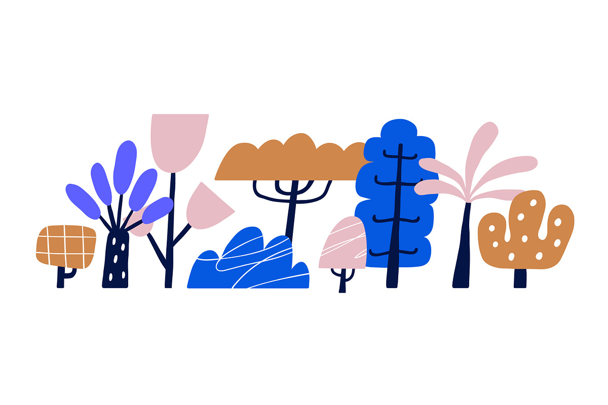 Forest trees in doodle Scandi style, an Illustration by Good Studio (Photo 4 of 4)