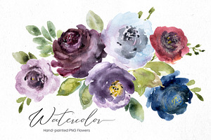 Watercolor Hand-painted Rose Flowers