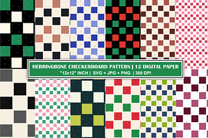 Christmas Checkerboard Pattern Set, a Pattern Graphic by Gfx Expert Team