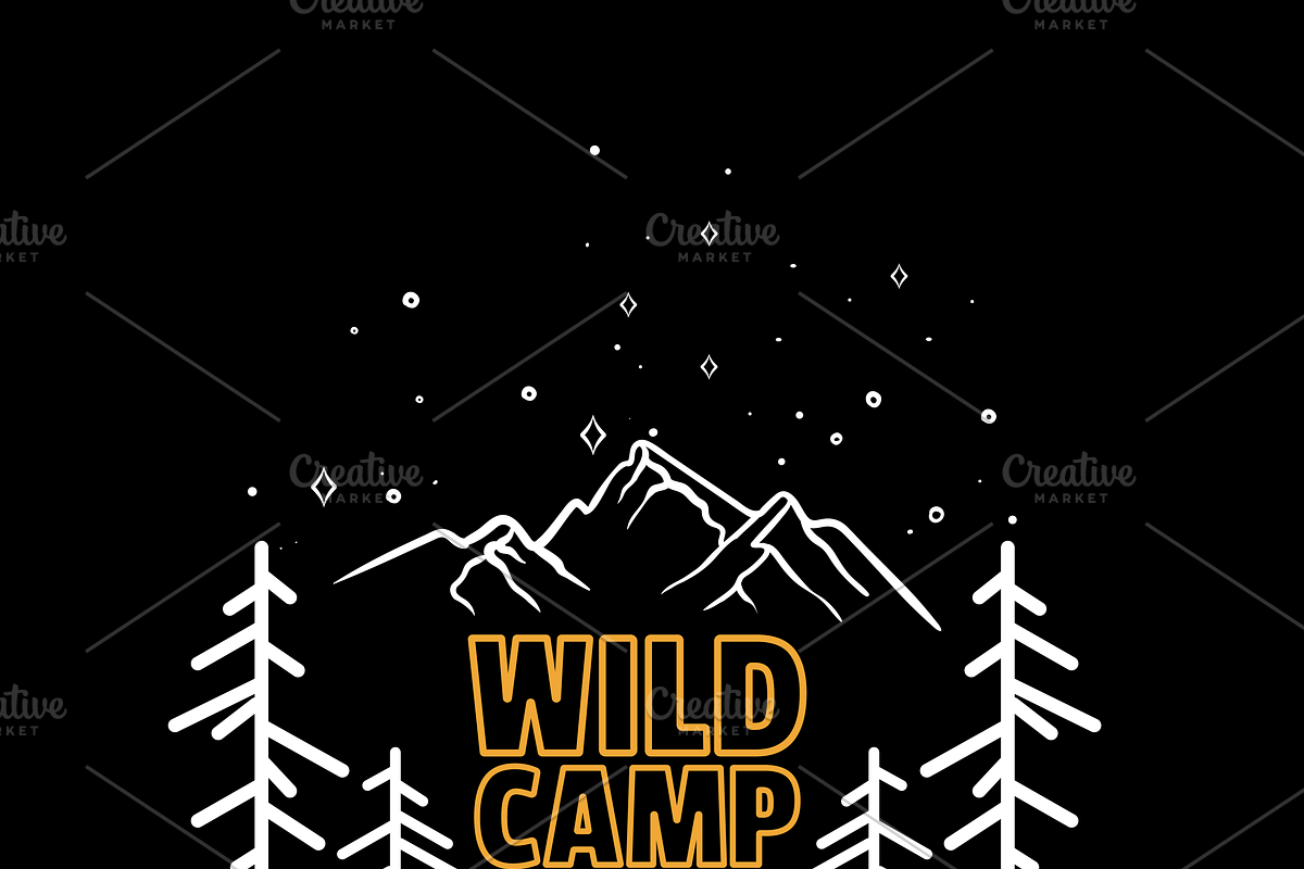 Outline Camping Labels + Elements, a Background Graphic by 2dvillShop (Photo 10 of 13)