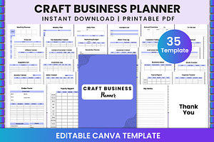 Craft Business Planner For Canva, a Stationery Template by Shumaya