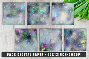 Galaxy Space Glitter Digital Paper