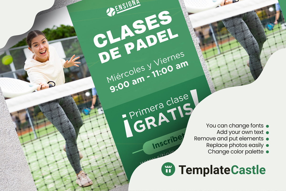 Padel Tennis Class Flyer Template, a Templates & Theme by TemplateCastleStore (Photo 3 of 3)