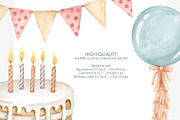 Watercolor Birthday Party Clipart, an Illustration by AquarelleSpace (Thumbnail 4 of 4)