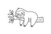 Cute Sloth Line Art Bundle, an Illustration by musafir_fashion (Thumbnail 39 of 51)