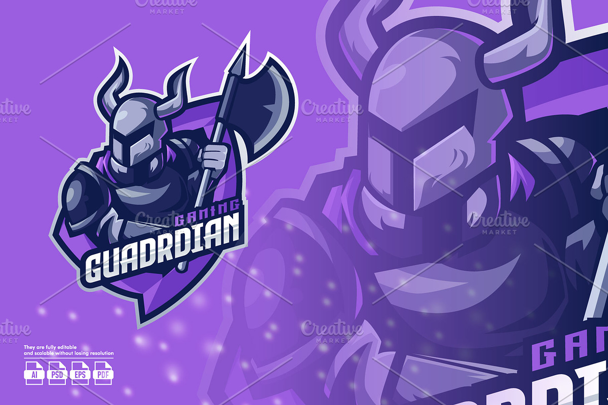 Guardian Skull Mascot Esport Logo, a Branding & Logo Template by prps.std (Photo 1 of 3)