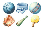 Watercolor Sport Clipart, an Illustration by Daily.Designs (Thumbnail 5 of 5)