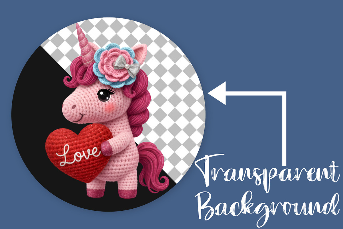 Faux Yarn Valentine Unicorn Png, an Illustration by Canvas Craft (Photo 2 of 6)