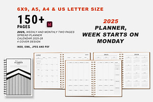 2025 Weekly & Monthly Planner Bundle