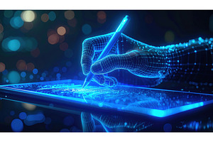 Digital wireframe hand drawing on, a Technology Photo by Igor Tichonow
