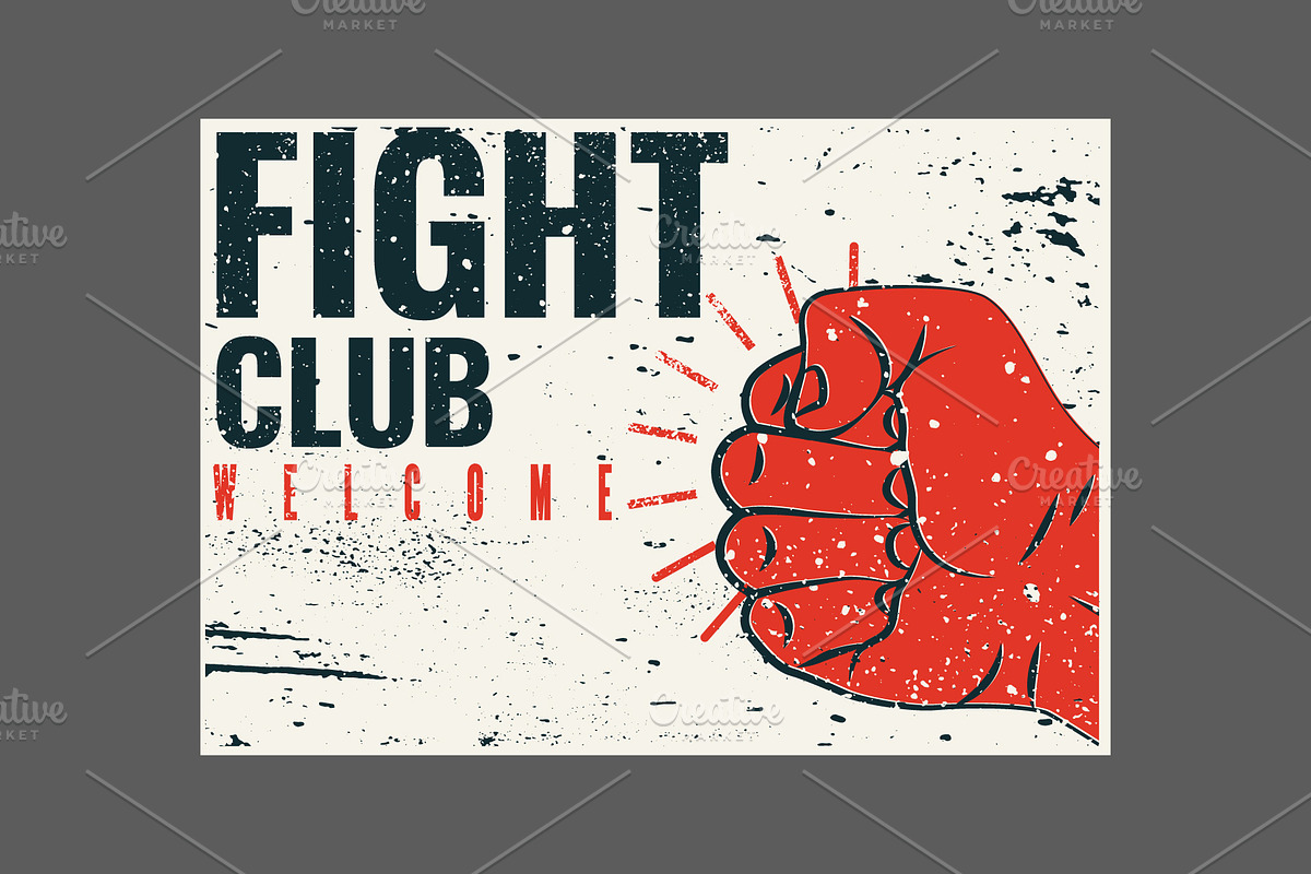 Fight Club grunge vector poster set., a Sport Illustration by PoPaShop (Photo 5 of 8)