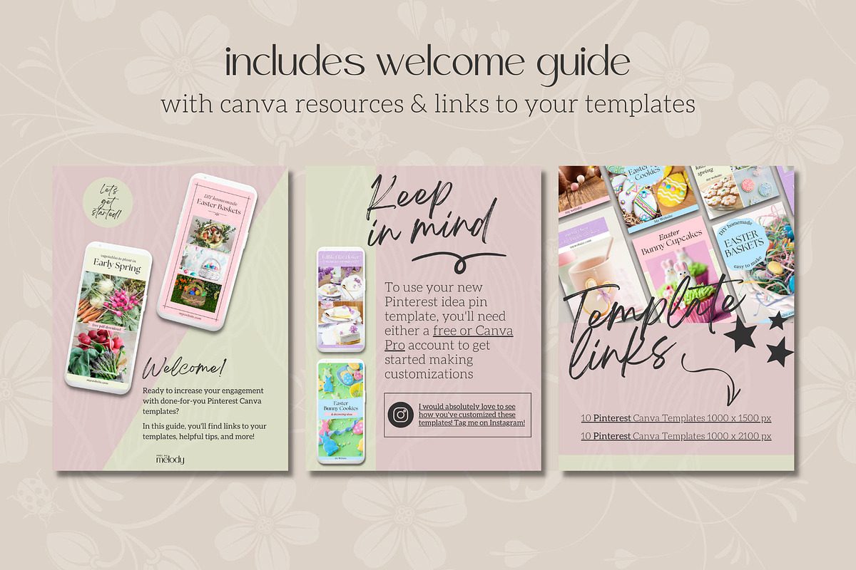 Spring Canva Pinterest Templates, a Social Media Template by Made by Melody (Photo 4 of 6)