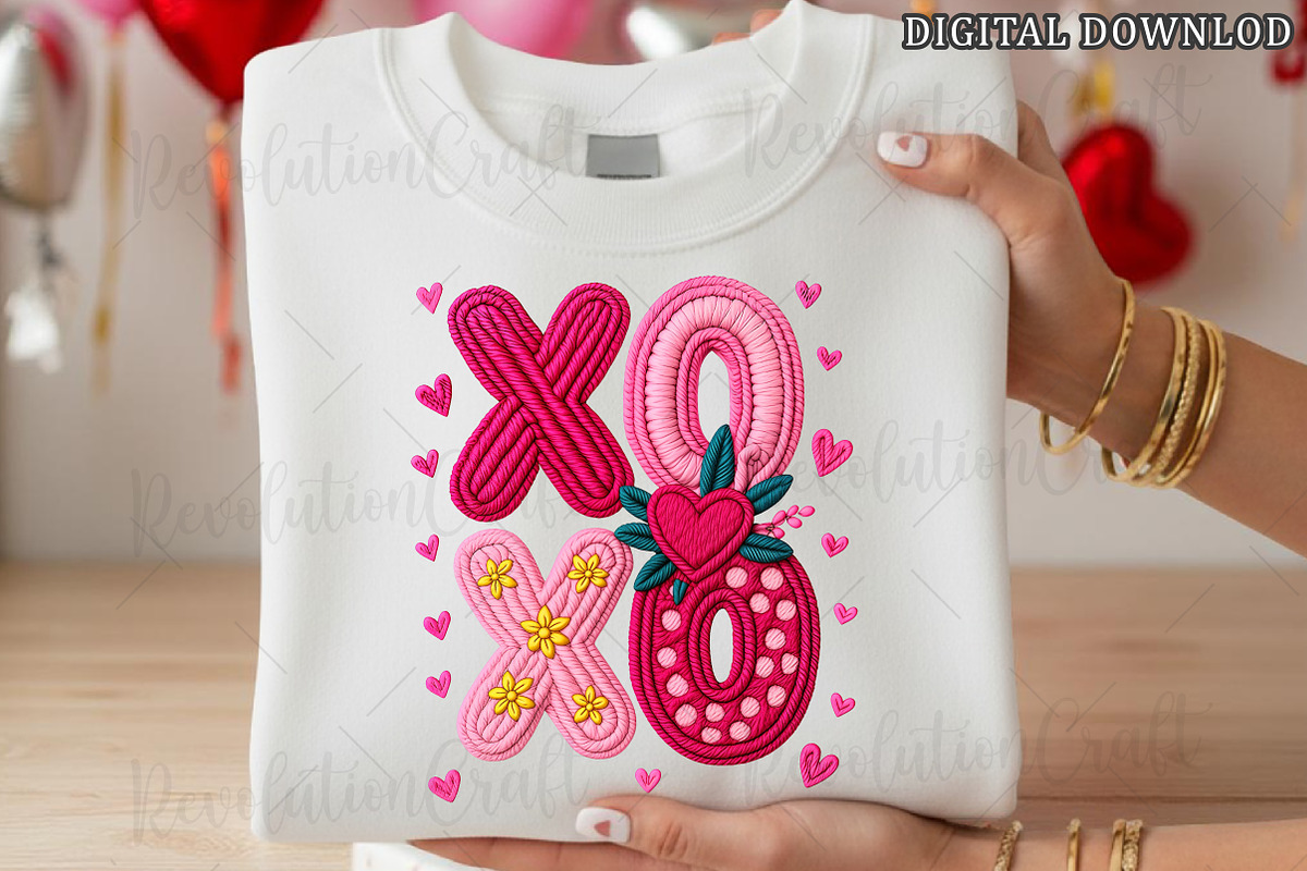 Yarn Crochet XOXO Valentine PNG, an Illustration by OK Design (Photo 1 of 4)