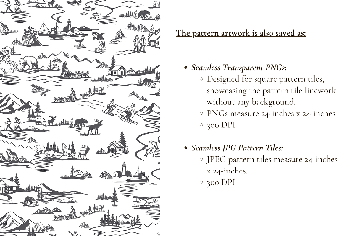 Alaska Illustrated Pattern, a Pattern Graphic by Hughes Studio (Photo 7 of 9)