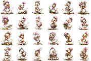 Whimsical Easter Duck Clipart, an Illustration by designcity5 (Thumbnail 2 of 5)