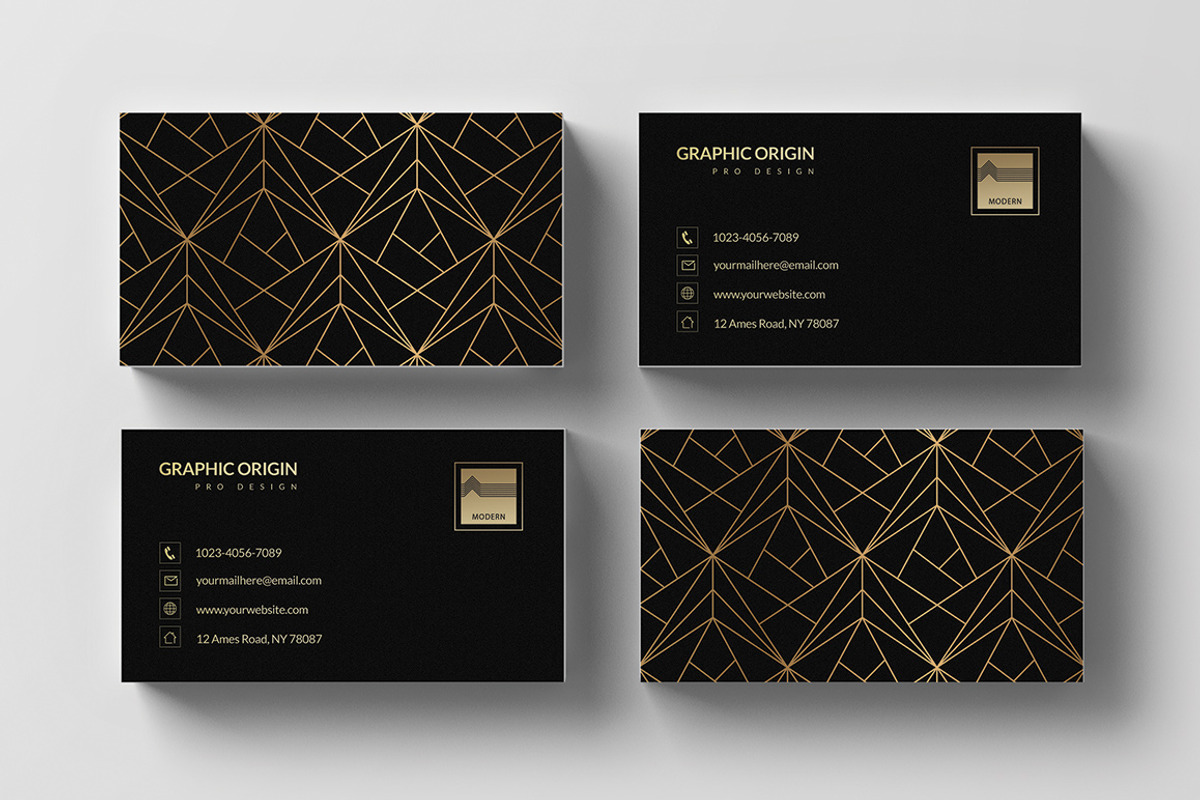 Black Luxury Business card, a Business Card Template by Graphic Origin (Photo 1 of 4)