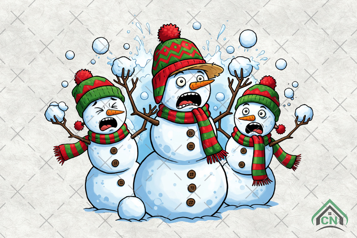 Funny Christmas Snowman Png, an Illustration by Craft Nest (Photo 1 of 6)