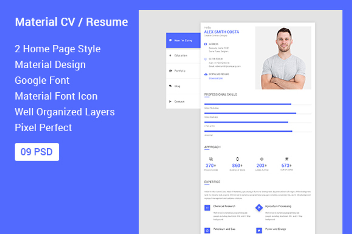 Material CV / Resume, a Resume Template by moinkhanuy (Photo 1 of 10)