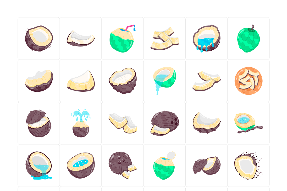 Coconut Stickers, a Duotone Icon by Vectors Market (Photo 5 of 5)