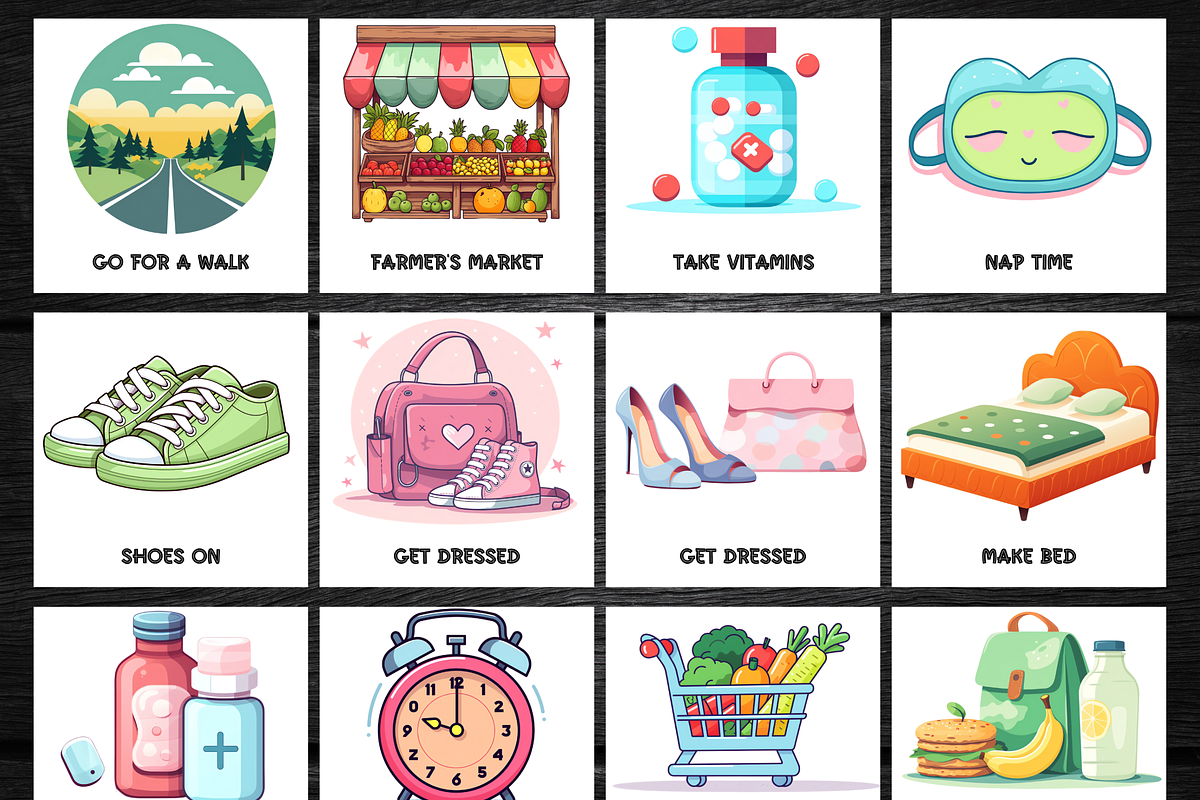 Editable Kids Daily Routine Cards, a Card Template by LA Design (Photo 6 of 12)