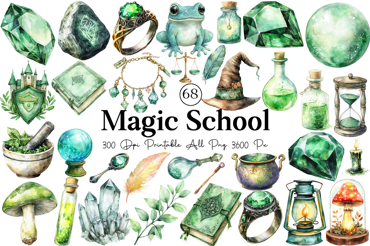 Magic School PNG Clipart Wizard, an Illustration by DreamCafeArt (Photo 1 of 8)