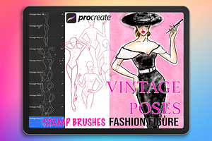 Vintage Pose Fashion Figure Stamps