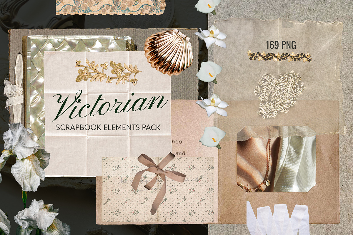 Victorian Album Collage Elements, an Object Graphic by Anzhelika (Photo 1 of 12)