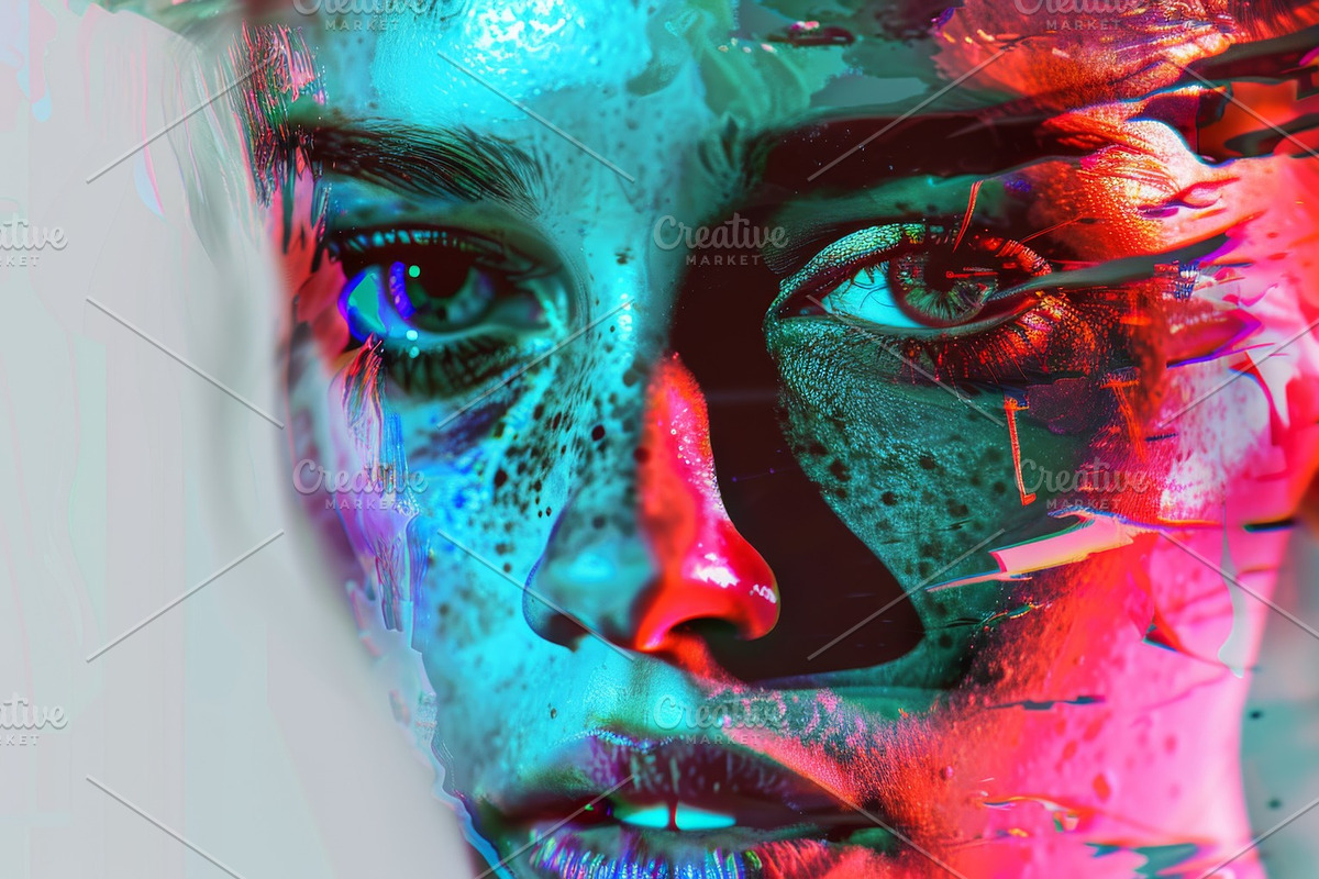 90 Glitch faces, a Person Illustration by Handmadefont (Photo 16 of 94)