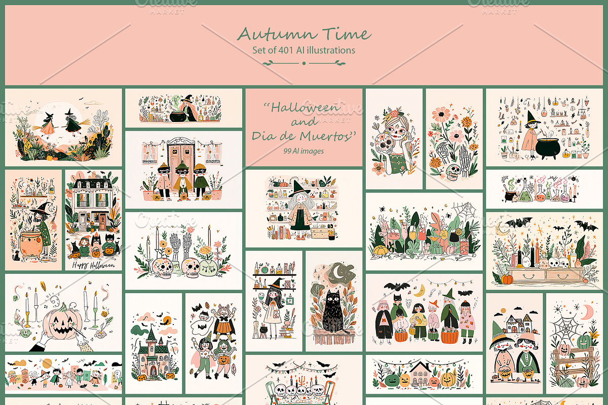 Autumn Time 3- 401 AI illustrations, a Seasonal Illustration by Pundateam (Photo 10 of 12)