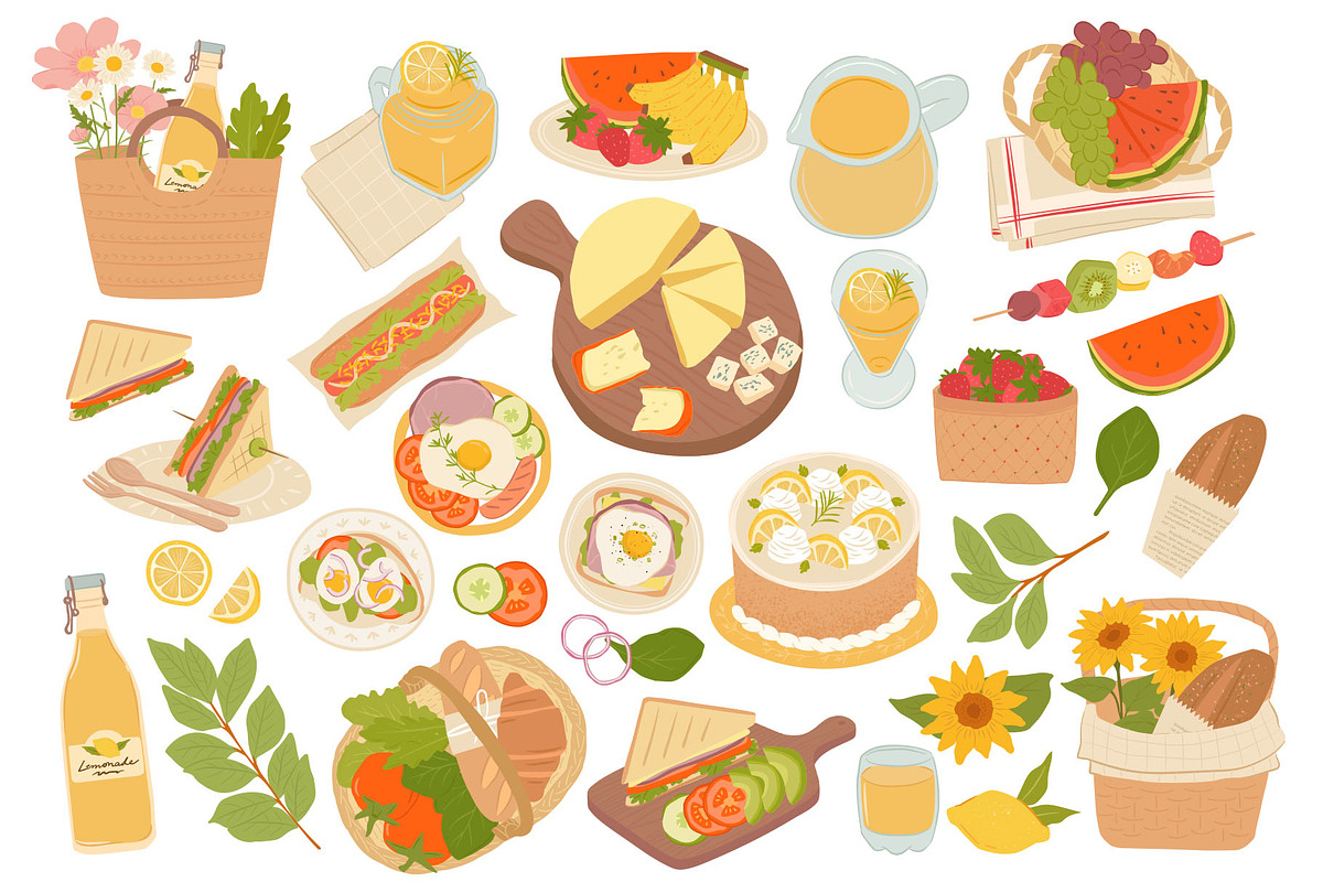 Summer Picnic Graphic Illustrations, a Seasonal Illustration by CreativeChristiana (Photo 4 of 14)