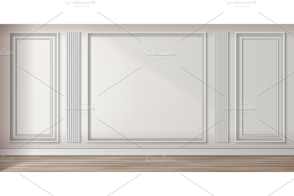 Classic interior with white wall, an Object Illustration by art PVP - market