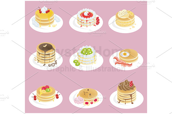 Pancake Icon Collection Set